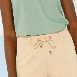 Pantalon chino uni, maille milano