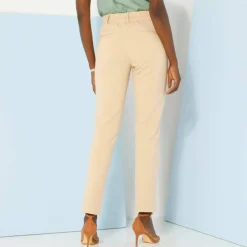 Pantalon chino uni, maille milano