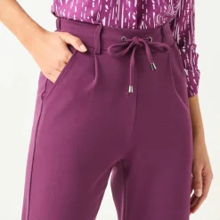 Pantalon chino uni, maille milano