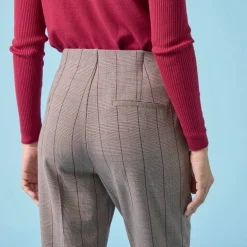 Pantalon cigarette imprimé carreaux, Spécial Petites