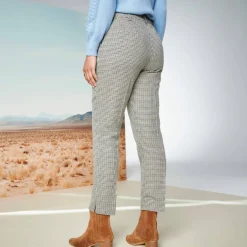 Pantalon cigarette 7/8ème, imprimé pied-de-poule