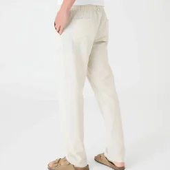 Pantalon coton lin ceinture 3/4 élastiquée