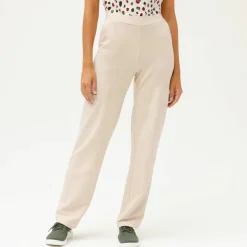 Pantalon coupe large molleton taille élastiquée