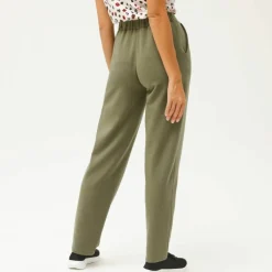 Pantalon coupe large molleton taille élastiquée