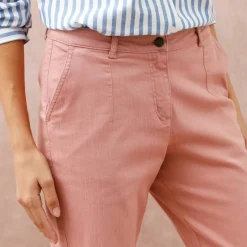 Pantalon coupe mom taille haute, stretch