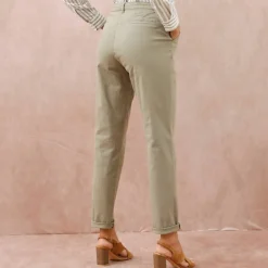 Pantalon coupe mom taille haute, stretch