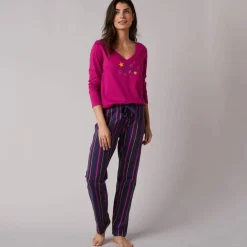 Pantalon de pyjama imprimé rayé Estrella - coton
