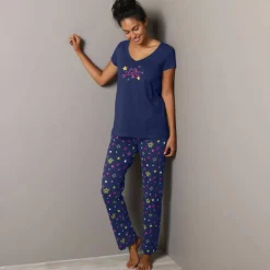 Pantalon de pyjama imprimé étoiles Estrella - coton