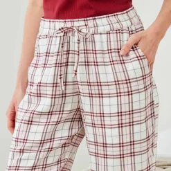 Pantalon de pyjama tissé teint carreaux