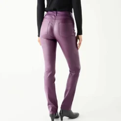 Pantalon droit enduit