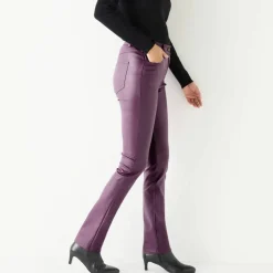 Pantalon droit enduit
