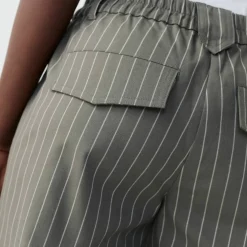 Pantalon droit large, rayé