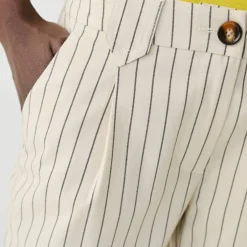 Pantalon droit large, rayé