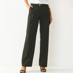 Pantalon droit large, uni