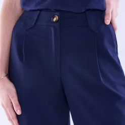 Pantalon droit large, uni