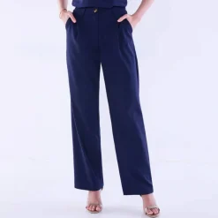 Pantalon droit large, uni