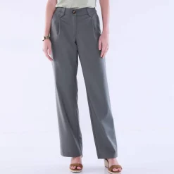 Pantalon droit large, uni