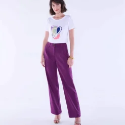 Pantalon droit large, uni