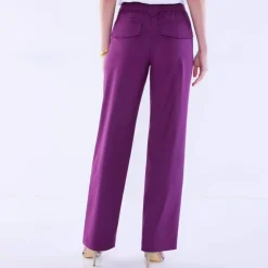 Pantalon droit large, uni