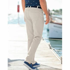 Pantalon droit 5 poches élastiqué côtés - L28