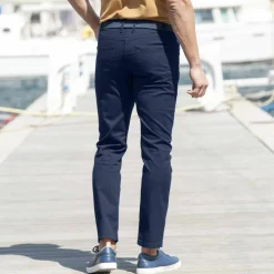 Pantalon droit 5 poches élastiqué côtés - L30