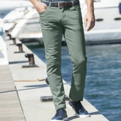 Pantalon droit 5 poches élastiqué côtés - L30