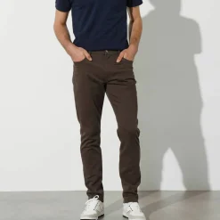 Pantalon droit 5 poches élastiqué côtés - L30