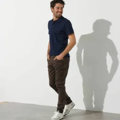 Pantalon droit 5 poches élastiqué côtés - L28