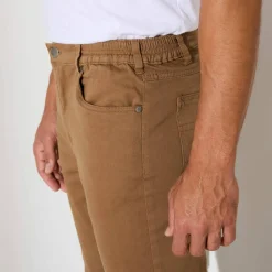 Pantalon droit 5 poches élastiqué côtés - L28