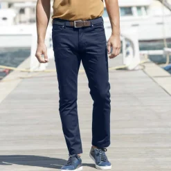Pantalon droit 5 poches élastiqué côtés - L28