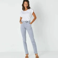 Pantalon droit rayé, Spécial Petites