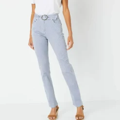 Pantalon droit rayé, Spécial Petites