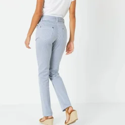 Pantalon droit rayé, Spécial Petites