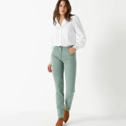 Pantalon droit stretch uni