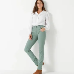 Pantalon droit stretch uni