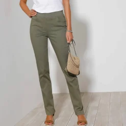 Pantalon droit "ultra confort" taille élastiquée