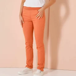 Pantalon droit "ultra confort" taille élastiquée