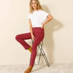 Pantalon droit "ultra confort" taille élastiquée