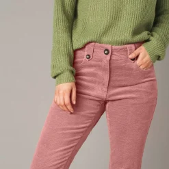 Pantalon droit, velours côtelé