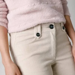 Pantalon droit, velours côtelé