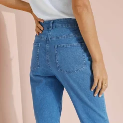 Pantalon effet ventre plat, coton stretch