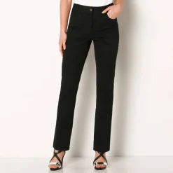 Pantalon effet ventre plat, coton stretch