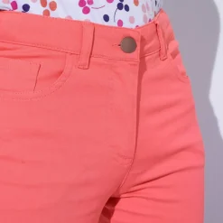 Pantalon effet ventre plat, coton stretch