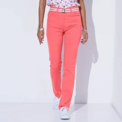 Pantalon effet ventre plat, coton stretch