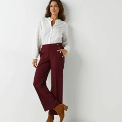 Pantalon fluide effet pont