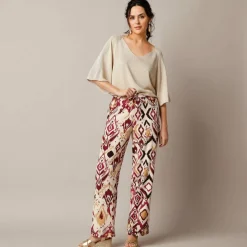 Pantalon fluide large, imprimé