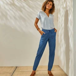 Pantalon fuselé, denim léger