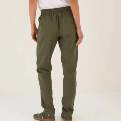 Pantalon fuselé fluide, lin-coton