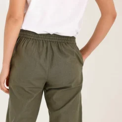 Pantalon fuselé fluide, lin-coton