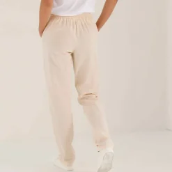 Pantalon fuselé fluide, lin-coton